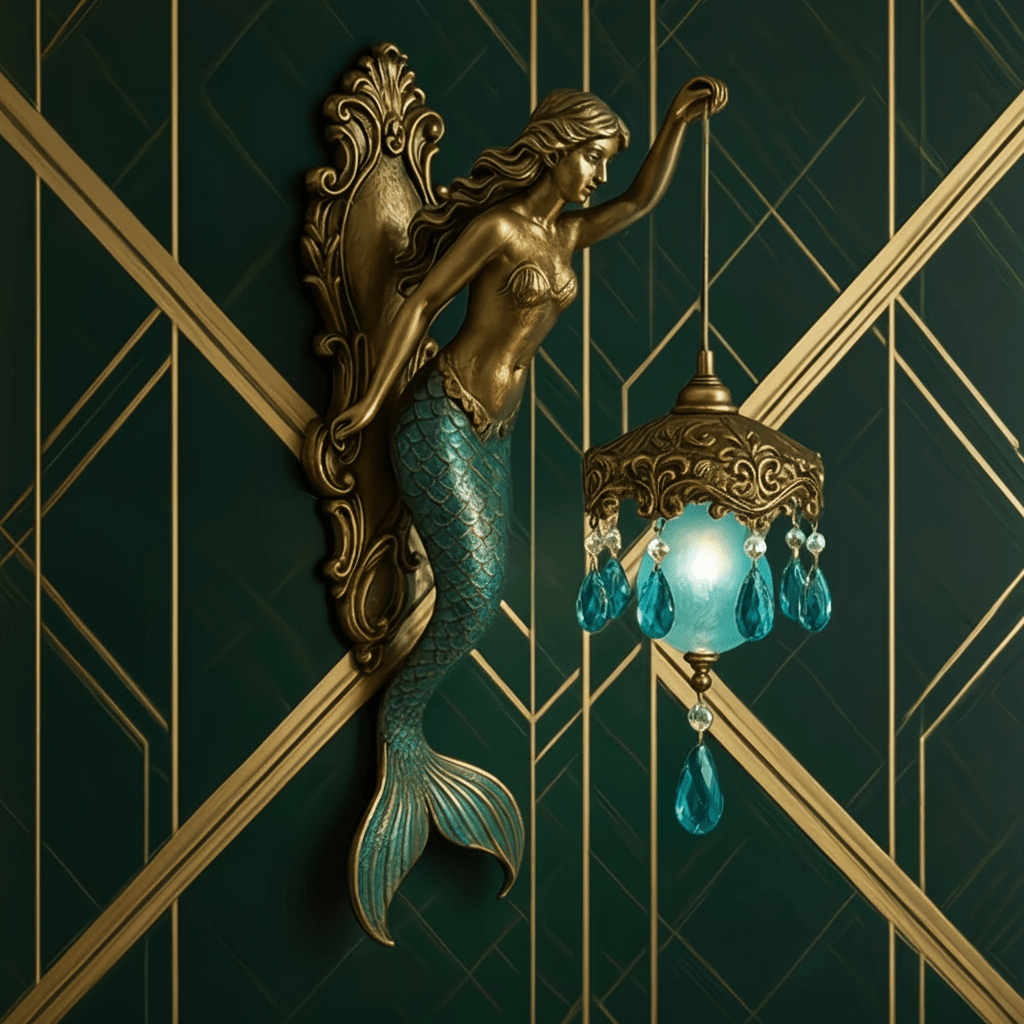 MARINAELLE - Vintage Aurelia Mermaid Wall Lamp Nautical Home Lighting