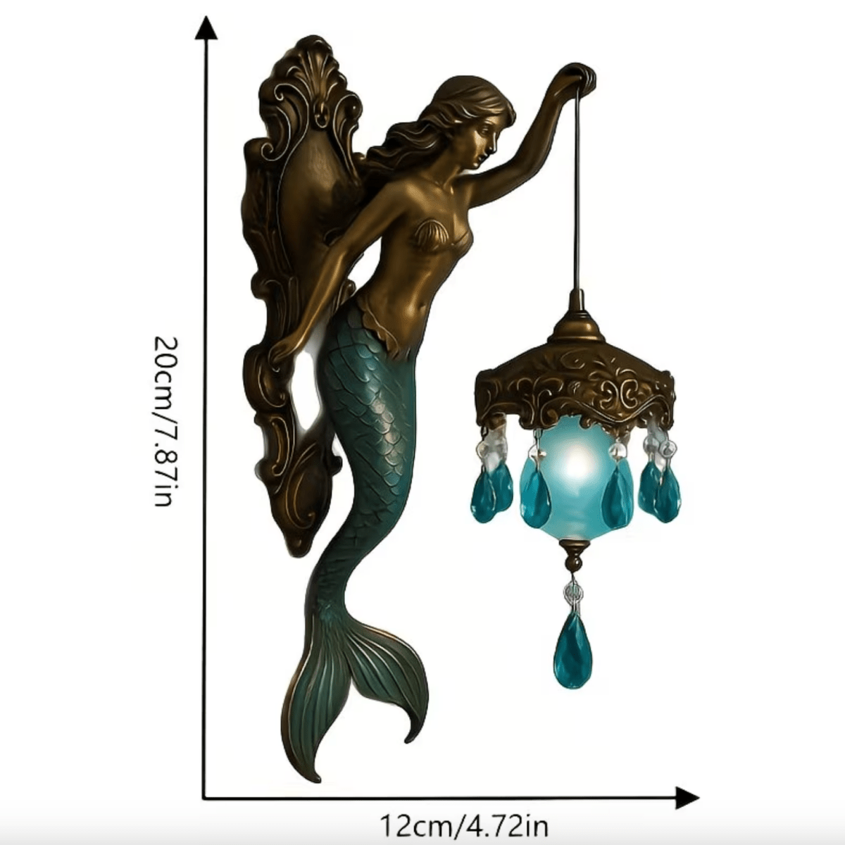 MARINAELLE - Vintage Aurelia Mermaid Wall Lamp Nautical Home Lighting