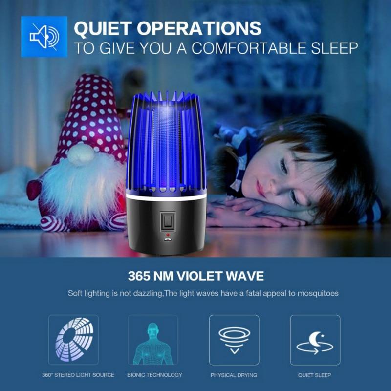 2 in 1 USB Rechargeable LED Mosquito Killer Lamp