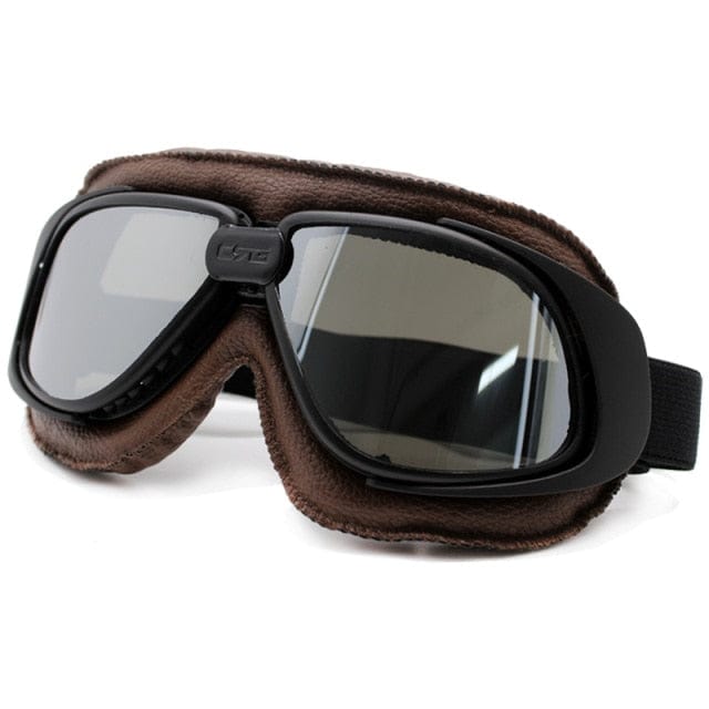 Classic Leather Pilot Biker Goggles