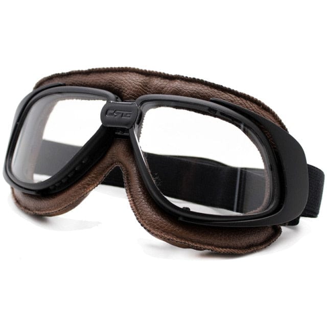 Classic Leather Pilot Biker Goggles