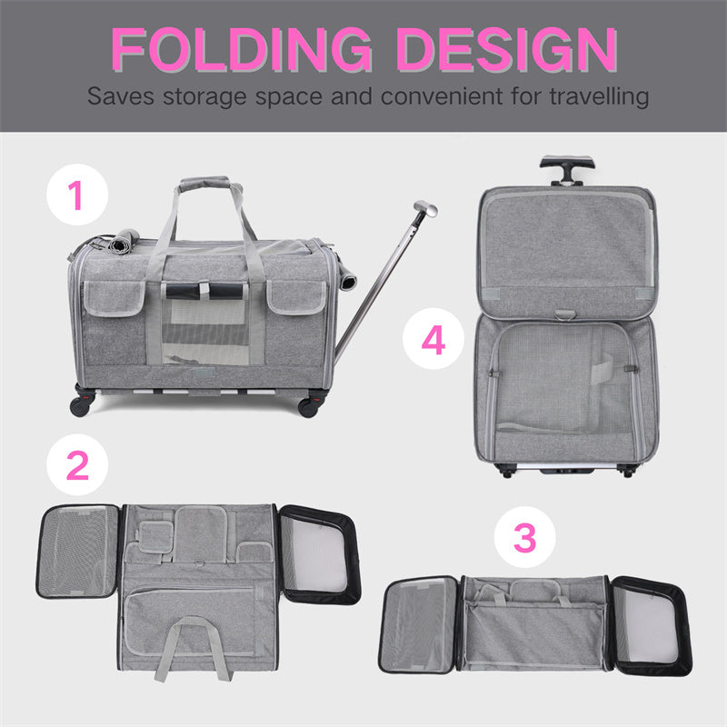 Extra Large Cat Carrier with Wheels