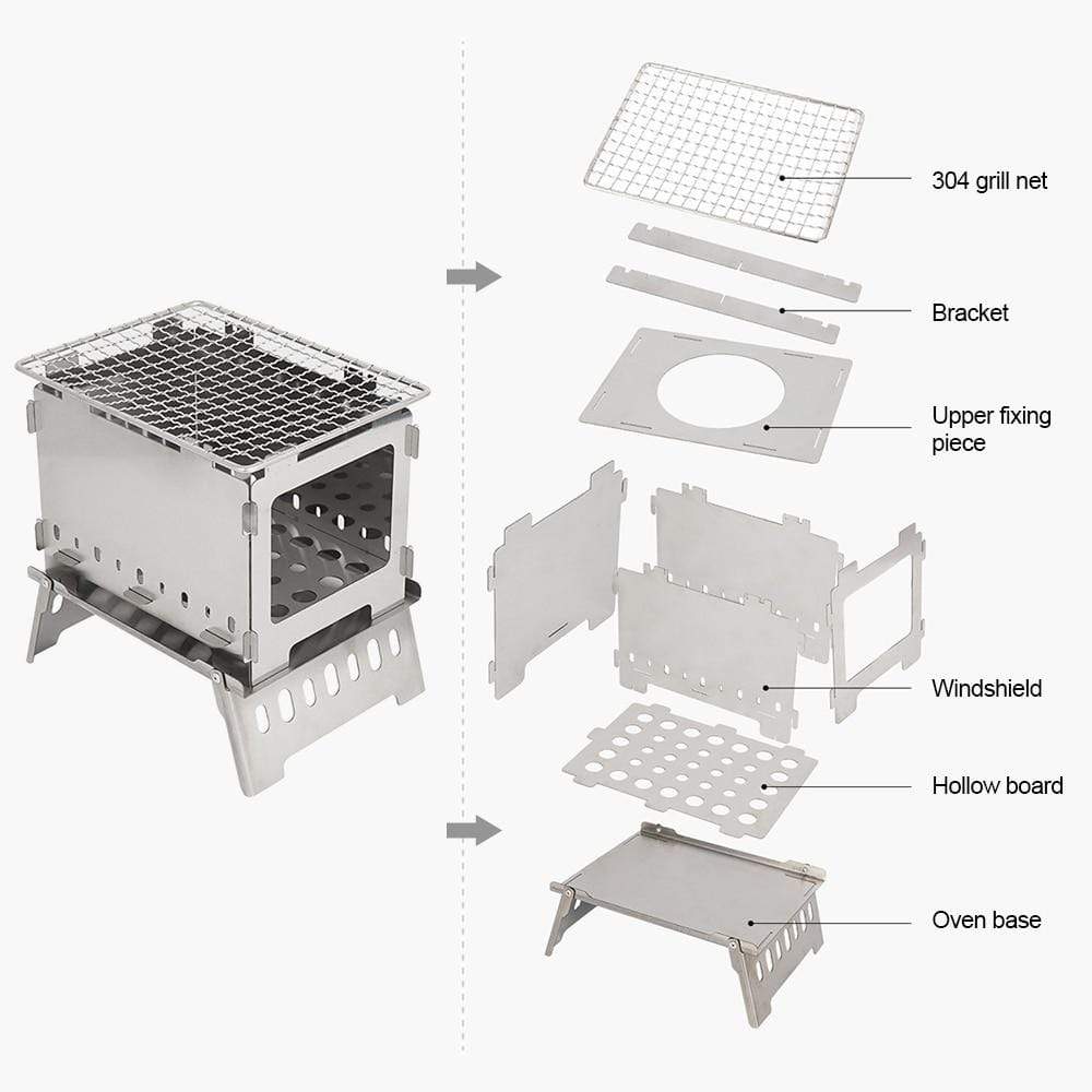 Camping BBQ Grill Wood Stove - campstove