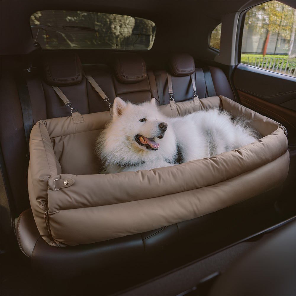 PAWPRESTIGE – Large Dog Car Seat Bed in Faux Leather with Premium Finish