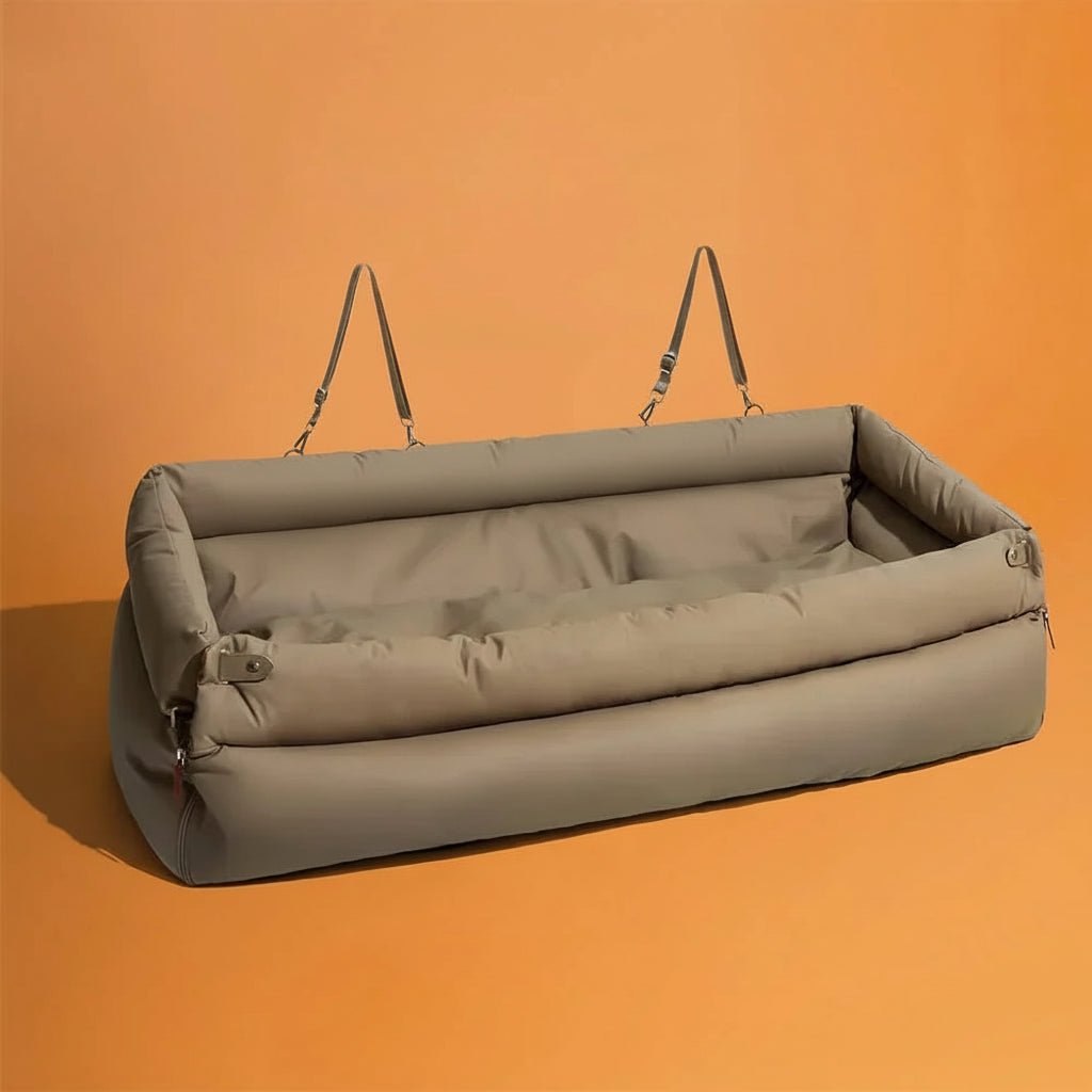 PAWPRESTIGE – Large Dog Car Seat Bed in Faux Leather with Premium Finish