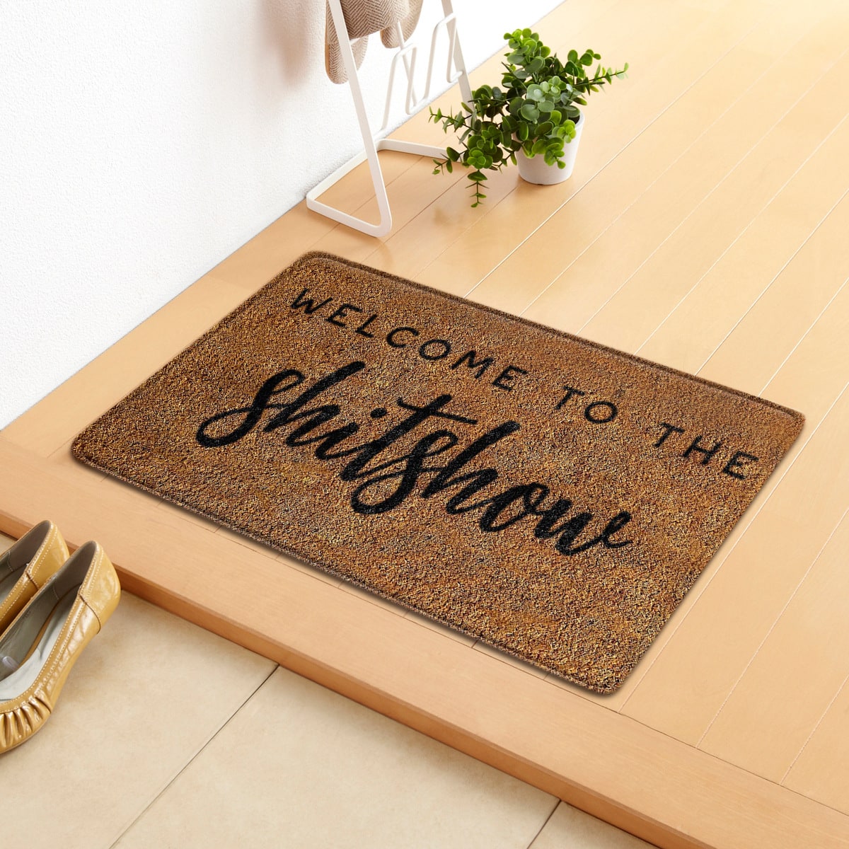 Personalized Custom Doormat for Front Door with Pet Illustrations Washable Indoor Entryway Mat