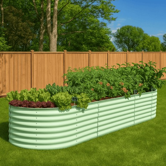PLANTFORGE – Durable Oval Raised Garden Bed Made from Galvanised Steel