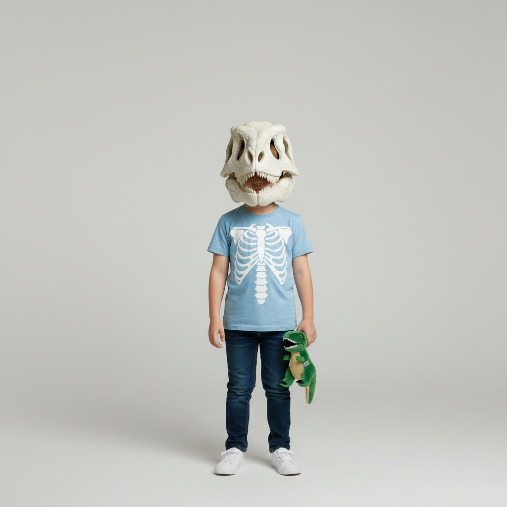 Plush Dinosaur Costume Beanie with Teeth and Tail