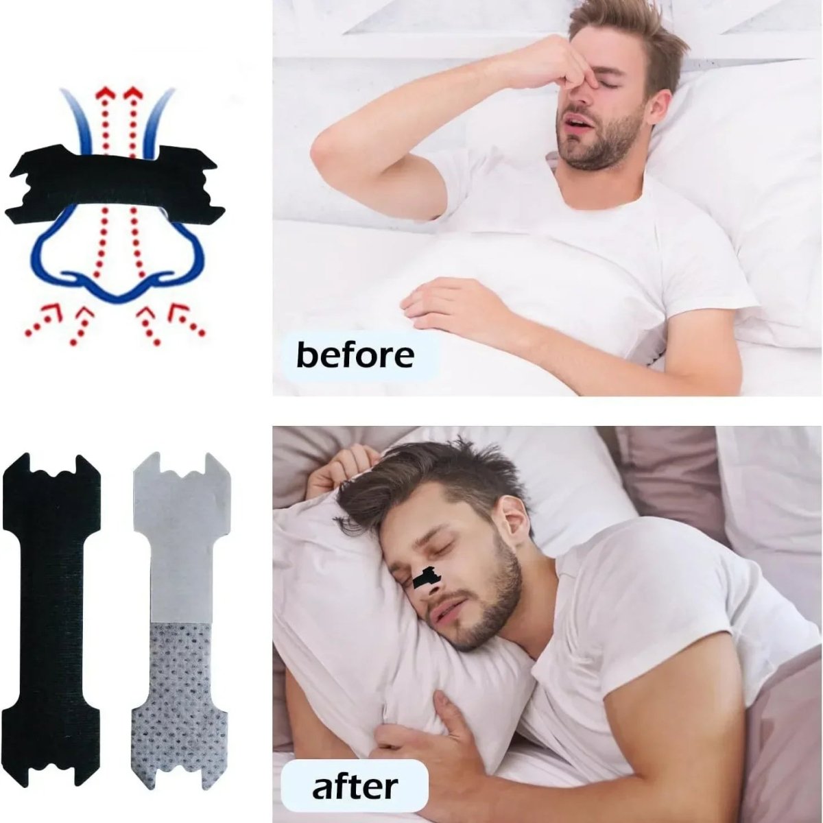 POWERFLOW – Enhanced Adhesion Nasal Strips for Comfortable Breathing