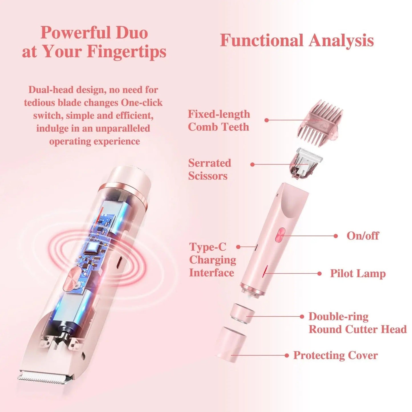 Electric Trimmer Waterproof Rechargeable Bikini Shaver