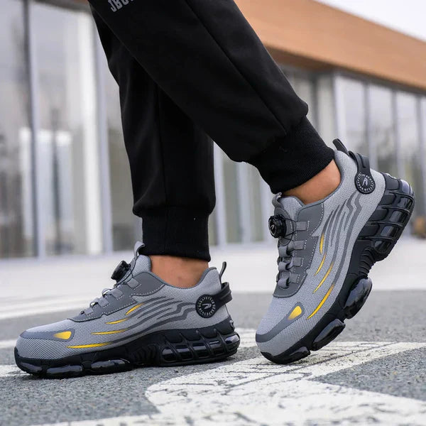 Avichic™ Men’s Safety Shoes – Steel Toe Work Sneakers with Rotating Button, Puncture-Proof, Anti-Smash & Wear-Resistant Protection