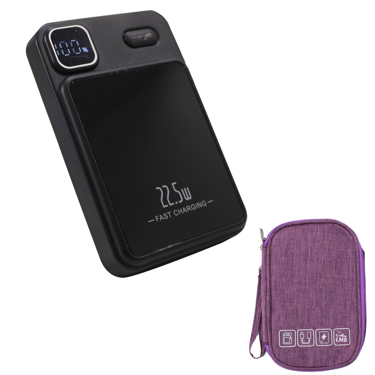 Magnetic Wireless Fast Charging Powerbank with Carrying Case