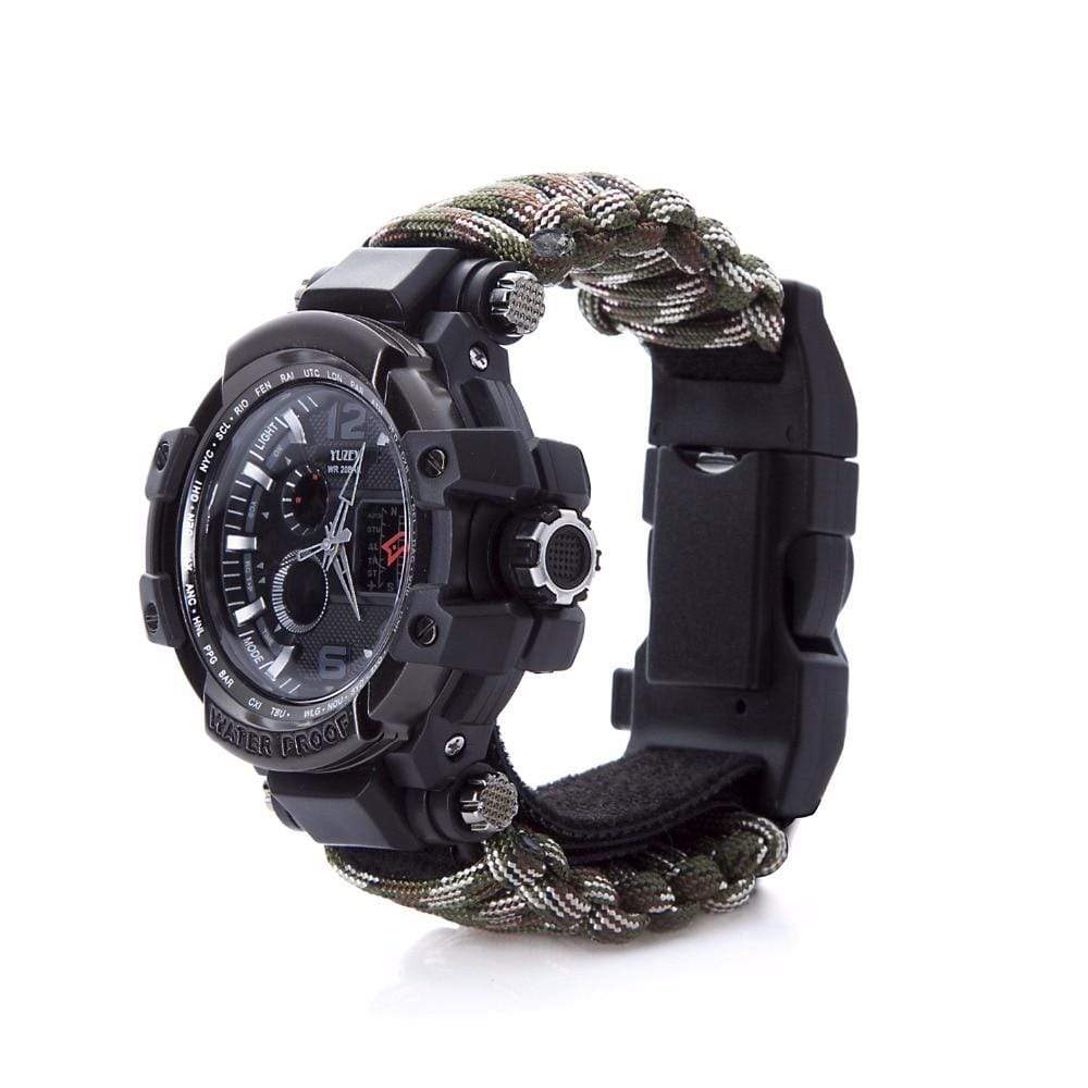 8 in 1 Outdoor  Multi functional Waterproof Military Tactical Paracord Watch Bracelet