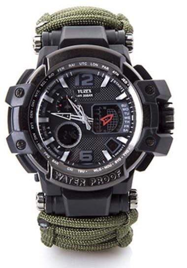 8 in 1 Outdoor  Multi functional Waterproof Military Tactical Paracord Watch Bracelet
