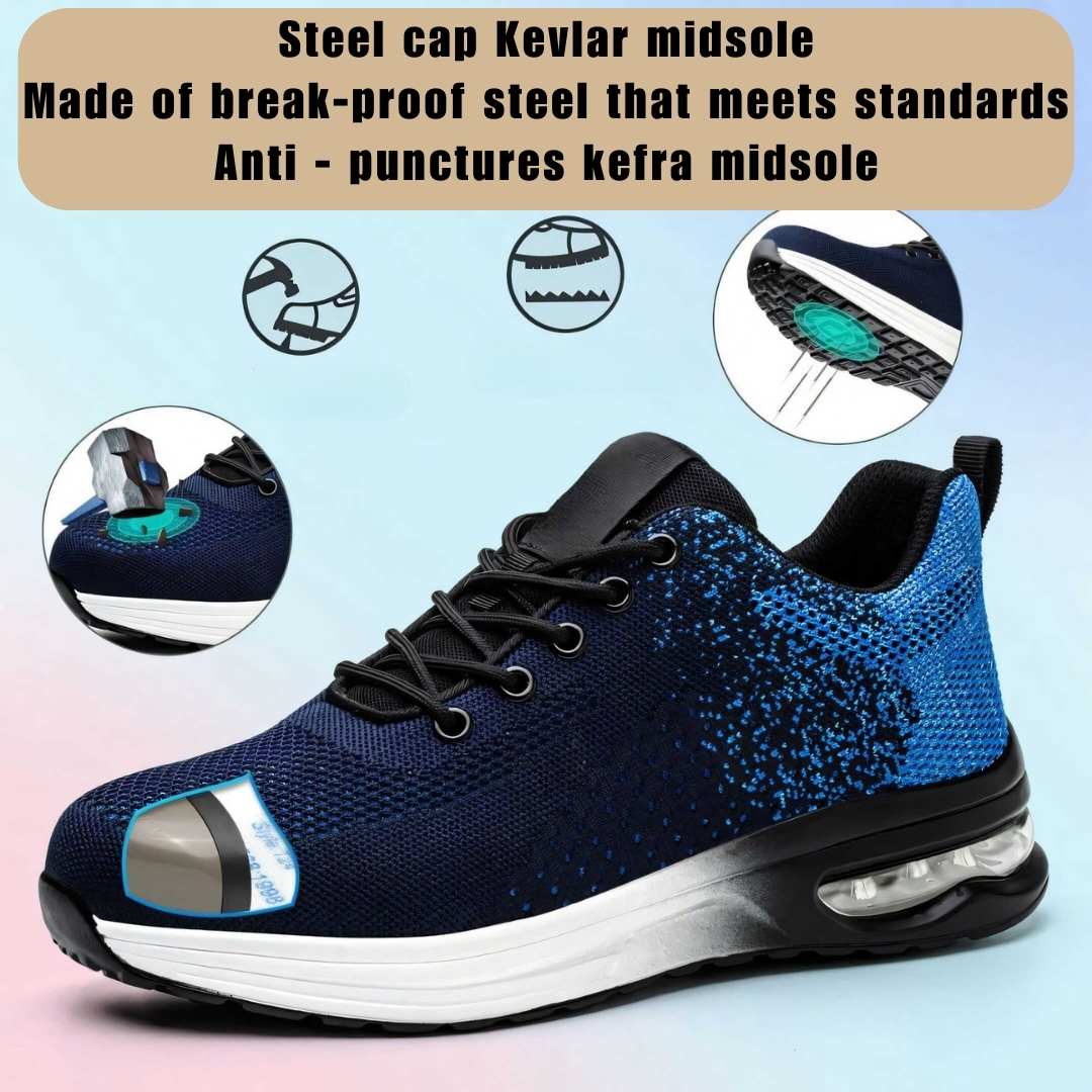 Avichic™ Breathable Steel Toe Cap Trainers – Lightweight Anti-Puncture Safety Shoes for Work, Construction & Industrial Use