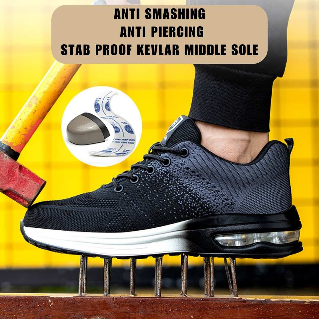 Avichic™ Breathable Steel Toe Cap Trainers – Lightweight Anti-Puncture Safety Shoes for Work, Construction & Industrial Use