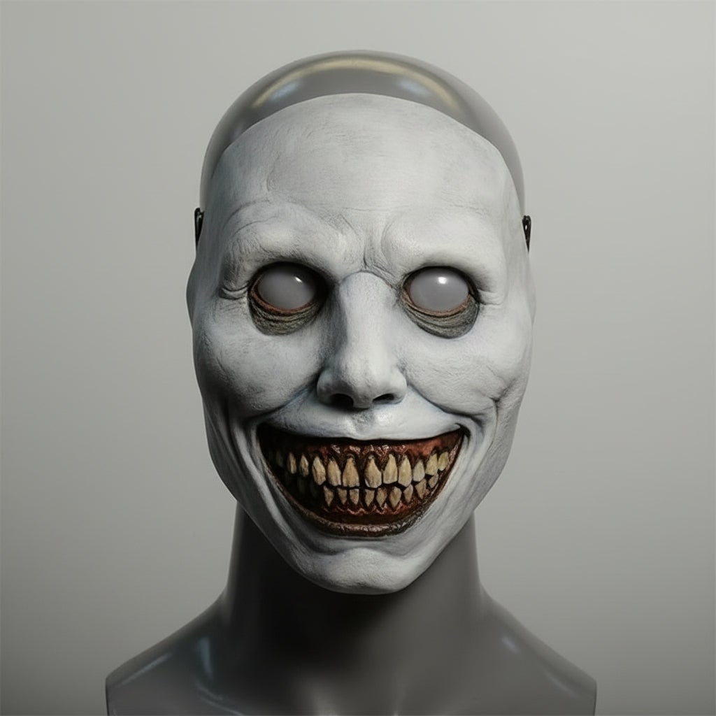 Scary Halloween Mask Creepy Latex Horror with LED and Adjustable Strap for Costume Party