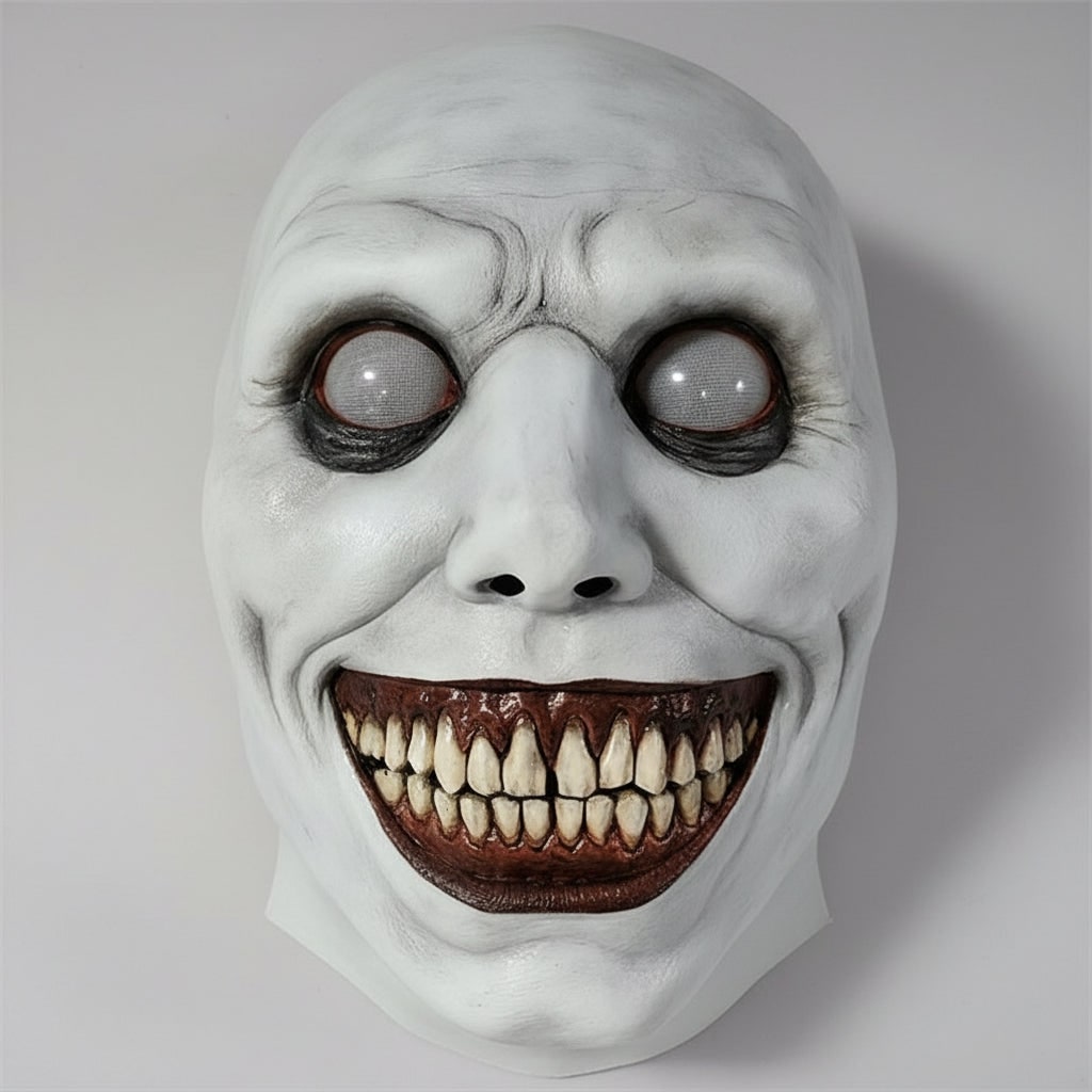 Scary Halloween Mask Creepy Latex Horror with LED and Adjustable Strap for Costume Party