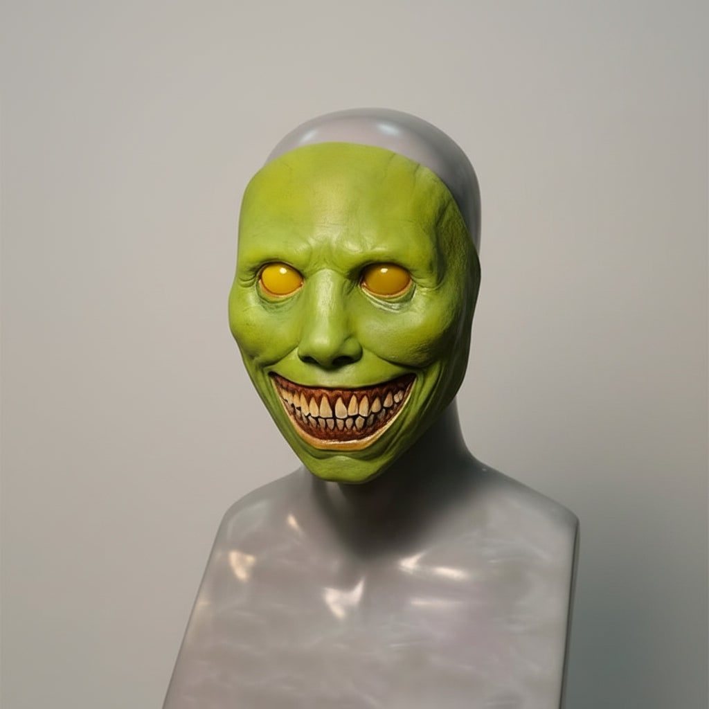 Scary Halloween Mask Creepy Latex Horror with LED and Adjustable Strap for Costume Party
