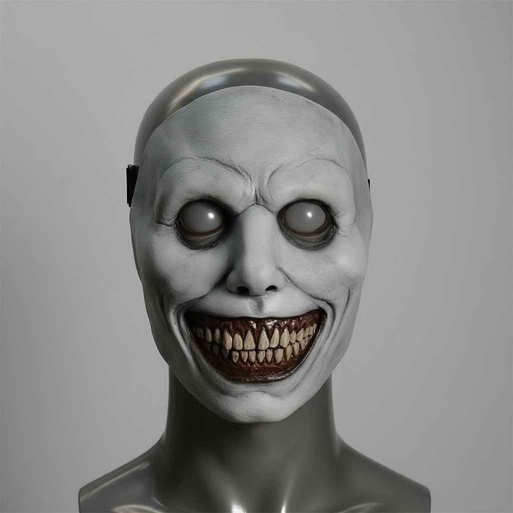 Scary Halloween Mask Creepy Latex Horror with LED and Adjustable Strap for Costume Party