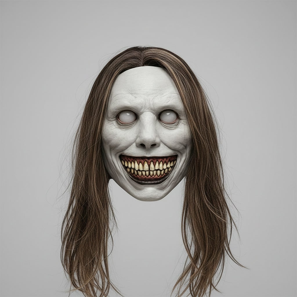 Scary Halloween Mask Creepy Latex Horror with LED and Adjustable Strap for Costume Party