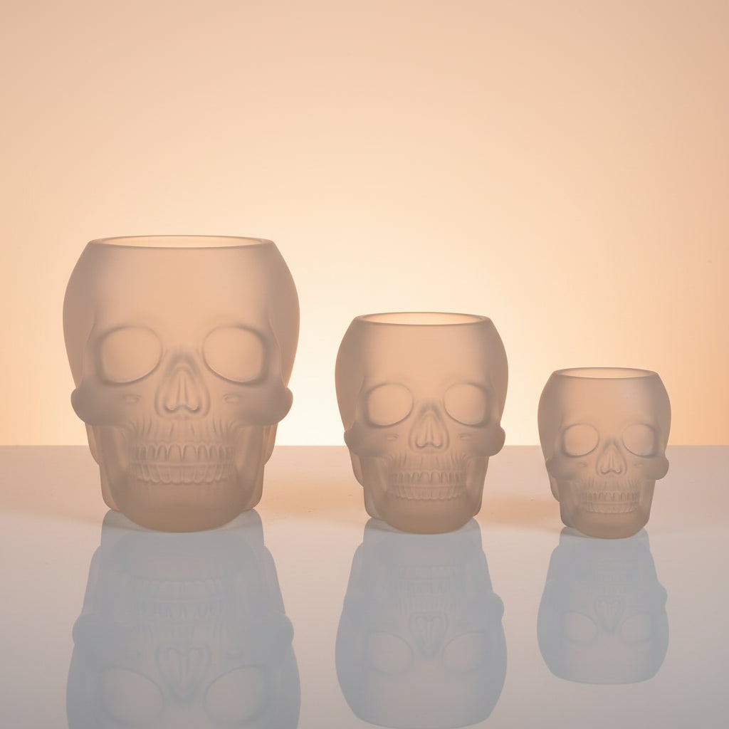 Halloween 3D Skull Silicone Mold Set of 3 with Detailed Design for Resin Casting and Candle Making