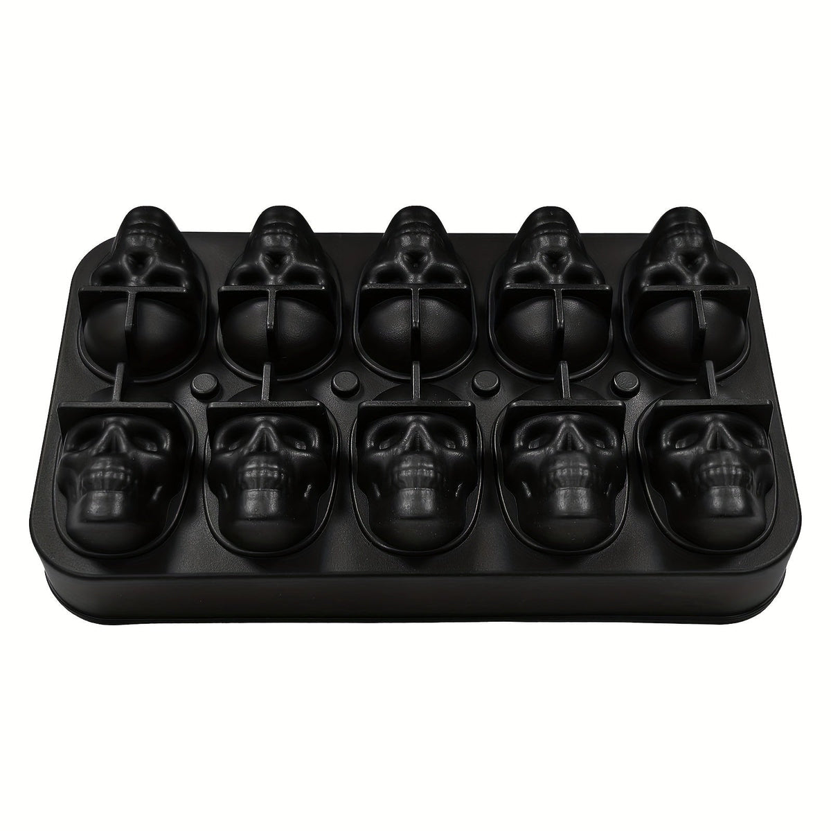 Silicone Skull Ice Cube Maker Tray with Large Reusable Mold for Drinks and Whiskey Ball