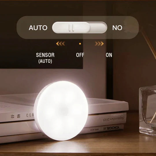 LED Motion Sensor Night Light – USB Rechargeable Wall Lamp for Bedroom, Stairs, Corridor & Wardrobe