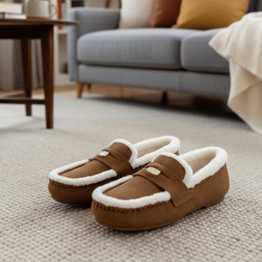 SOFTCLASS – Women’s Suede Loafers with Wool Lining and Timeless Round Toe