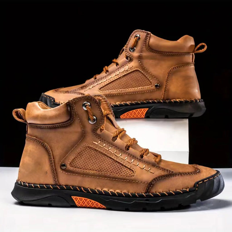 Stylish Hand-Stitched Flat Sole Men's Boots