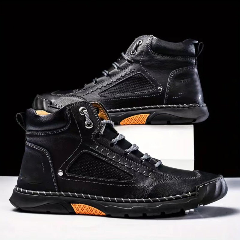 Stylish Hand-Stitched Flat Sole Men's Boots