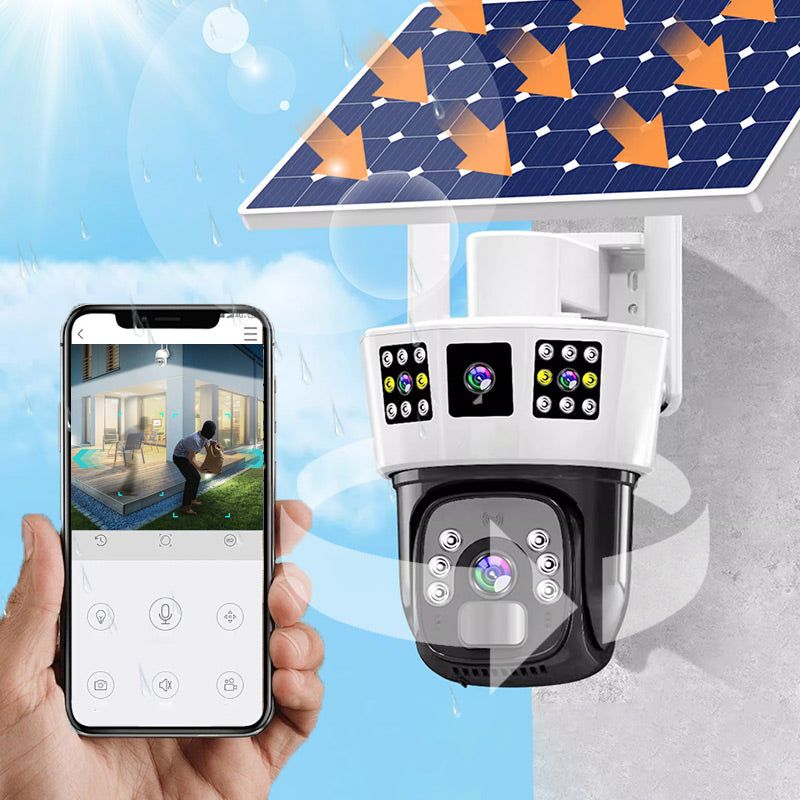 360° Smart Solar Surveillance Camera with Three-screen Monitoring✨