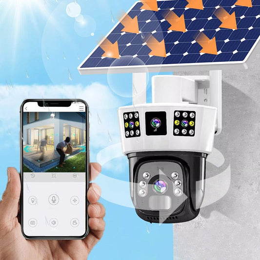 360° Smart Solar Surveillance Camera with Three-screen Monitoring✨