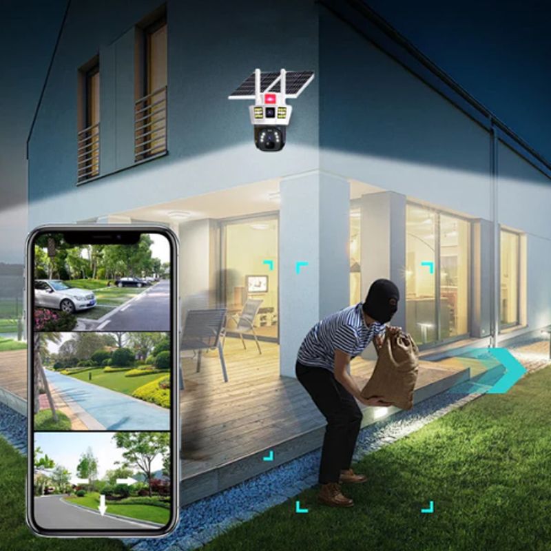 360° Smart Solar Surveillance Camera with Three-screen Monitoring✨