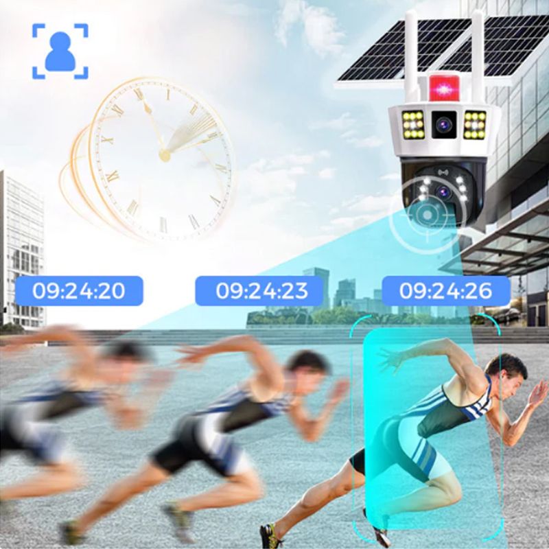 360° Smart Solar Surveillance Camera with Three-screen Monitoring✨