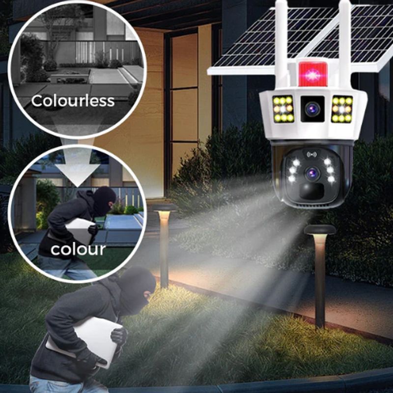 360° Smart Solar Surveillance Camera with Three-screen Monitoring✨