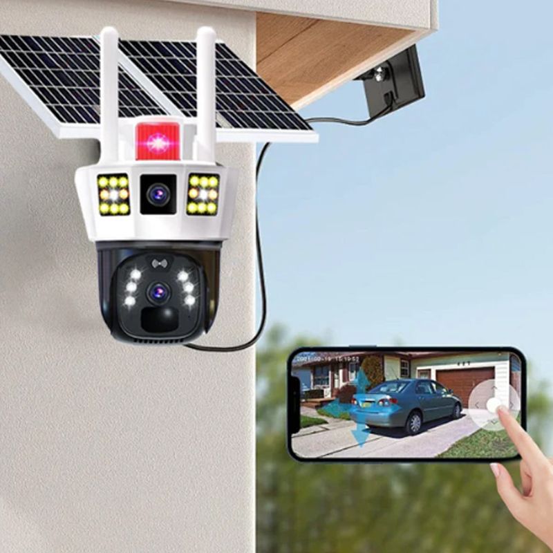 360° Smart Solar Surveillance Camera with Three-screen Monitoring✨