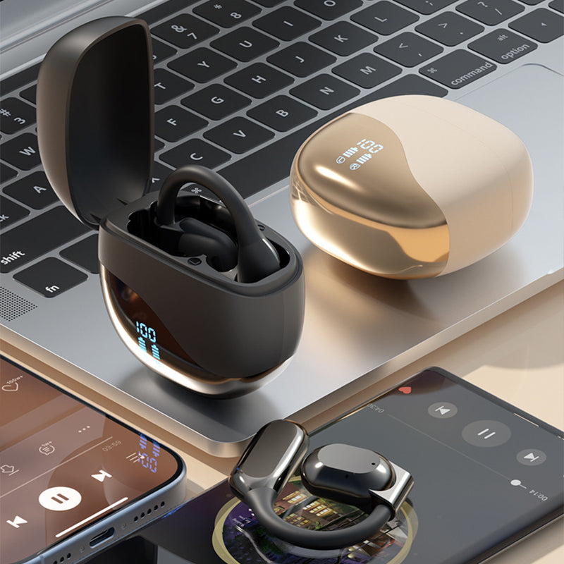 360° ACS Panoramic Sound Effects - Wireless Open Ear Headphones with LED Display