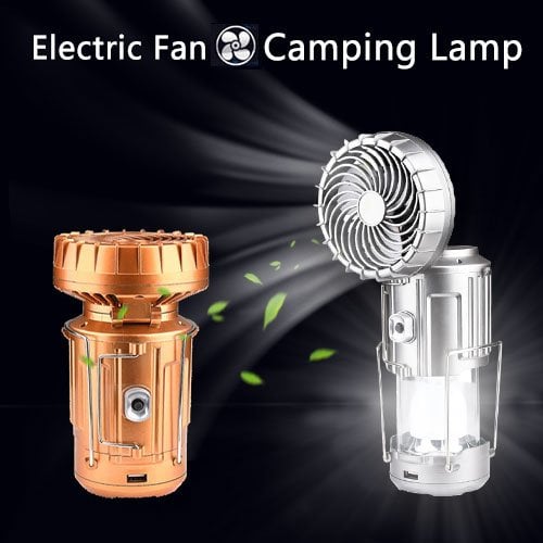 Portable Solar Camping Light With Fan
