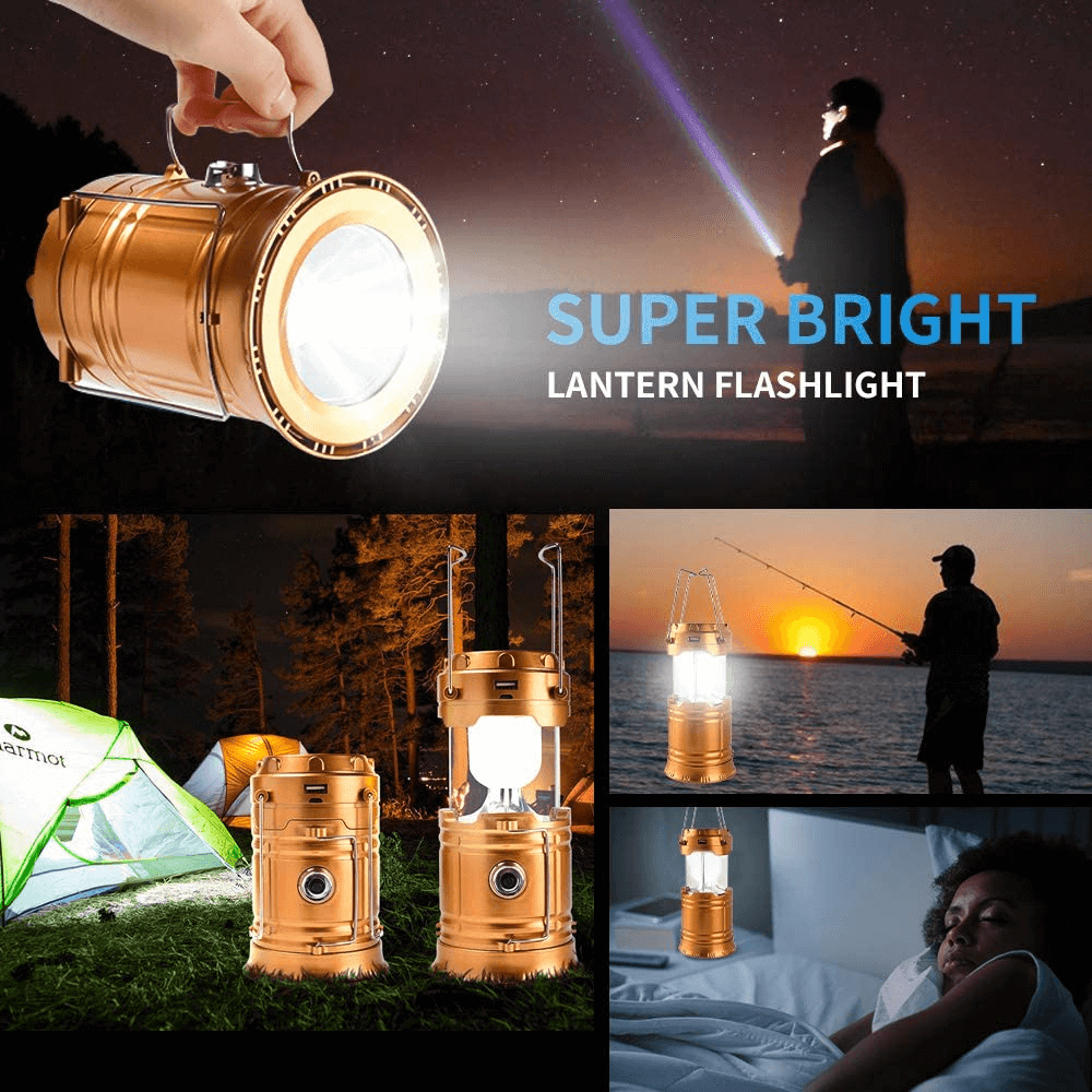 Portable Solar Camping Light With Fan