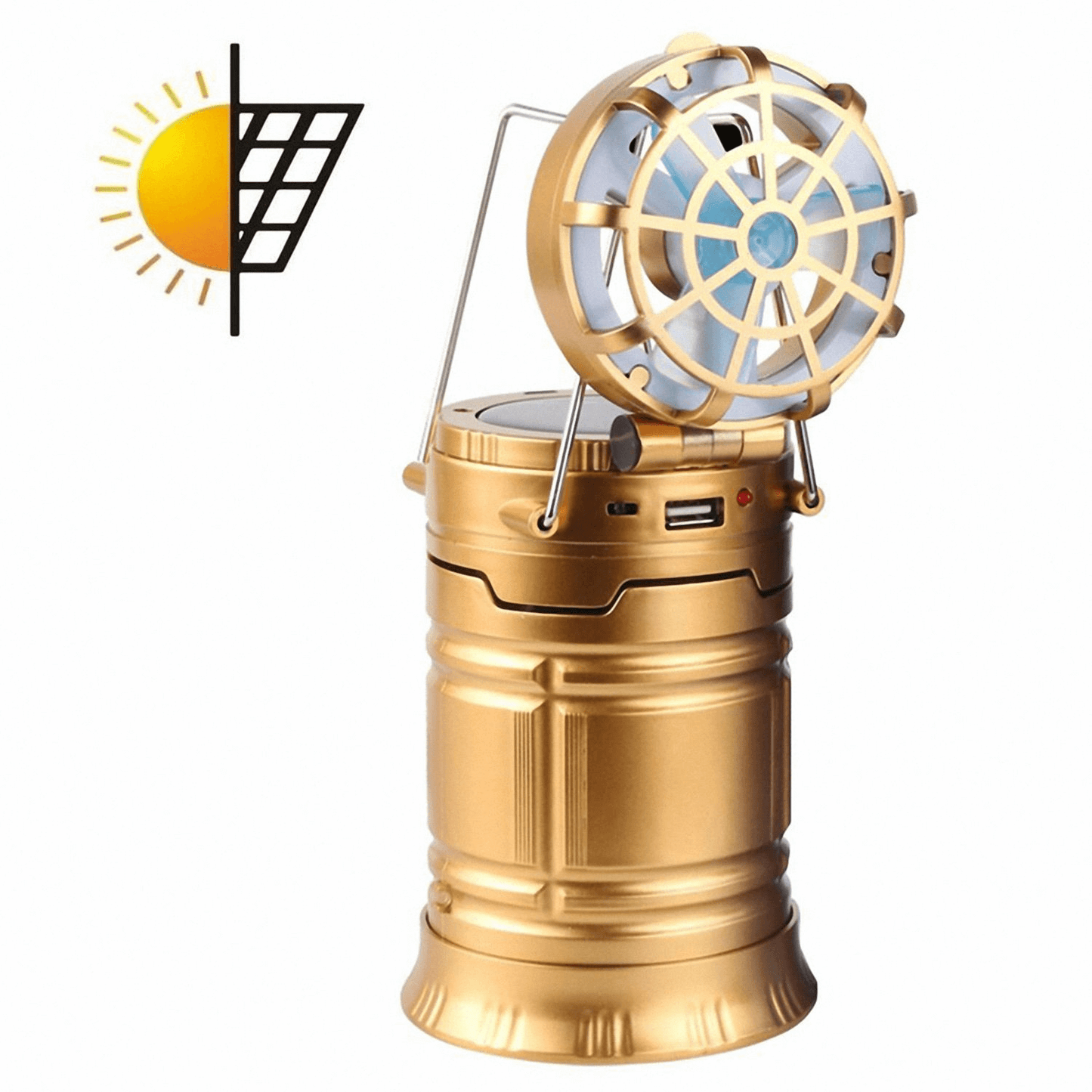 Portable Solar Camping Light With Fan