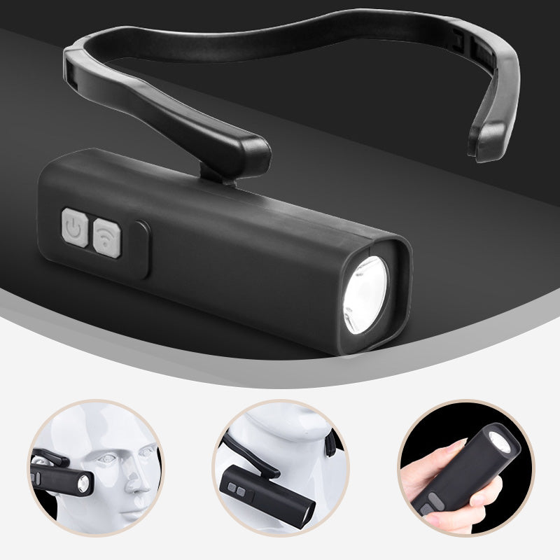 ar-Hanging Rechargeable LED Headlamp – Motion Sensor, 5 Light Modes, Adjustable Angle for Camping, Hiking, Running, Repairs
