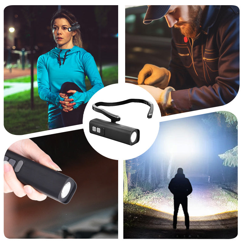 ar-Hanging Rechargeable LED Headlamp – Motion Sensor, 5 Light Modes, Adjustable Angle for Camping, Hiking, Running, Repairs