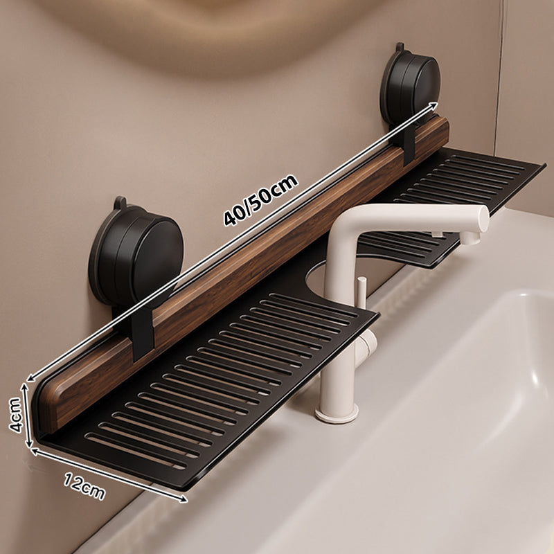 Walnut Bathroom, Kitchen Suction Cup Shelf