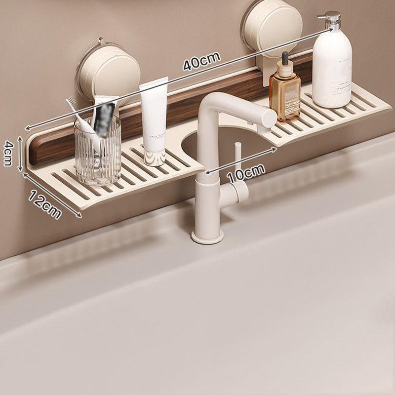 Walnut Bathroom, Kitchen Suction Cup Shelf