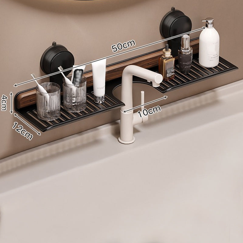 Walnut Bathroom, Kitchen Suction Cup Shelf