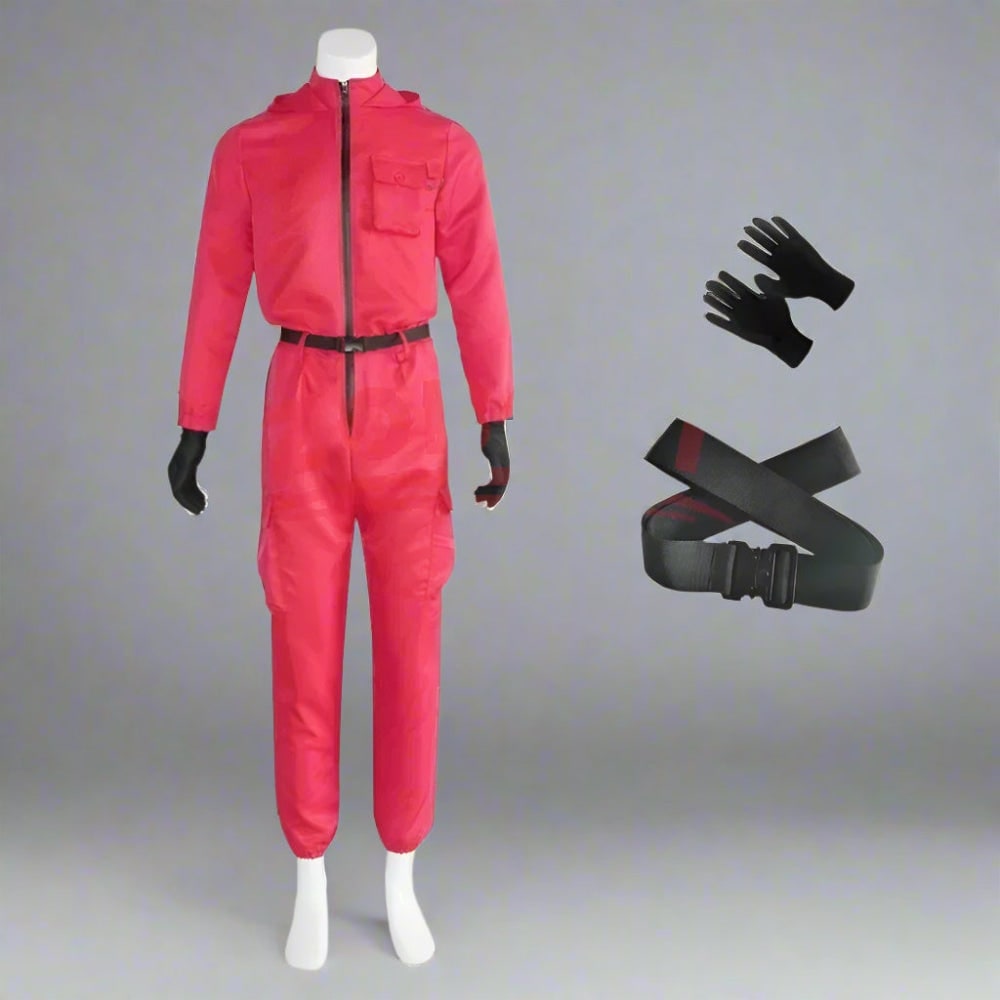 survival game Guard Costume Jumpsuit with Mask and Belt