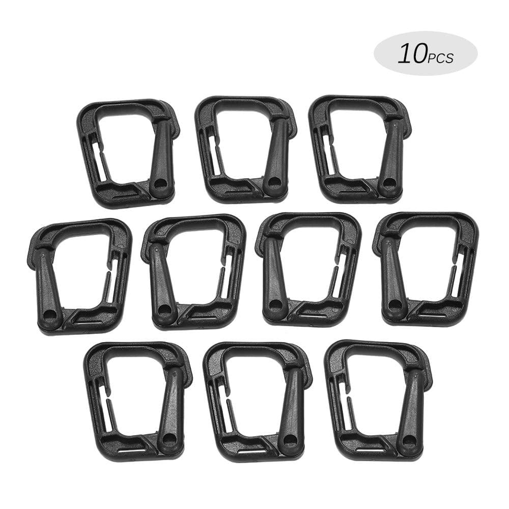 10 Pack Multipurpose D-Ring Locking for Molle Webbing Straps