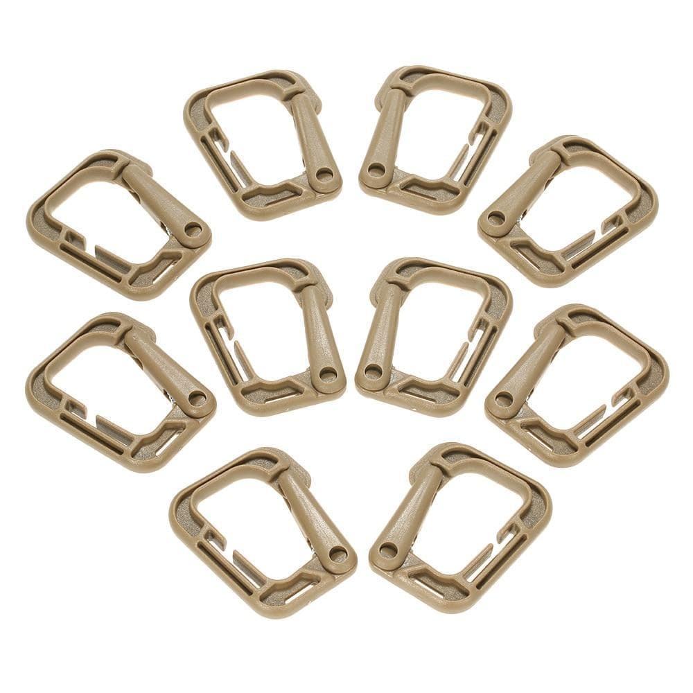 10 Pack Multipurpose D-Ring Locking for Molle Webbing Straps