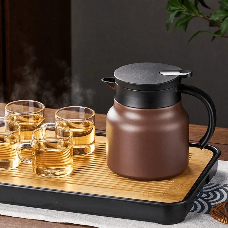 TeaLuxe – Insulated Teapot with Stainless Steel & Ceramic Strainer for Hot or Cold Tea
